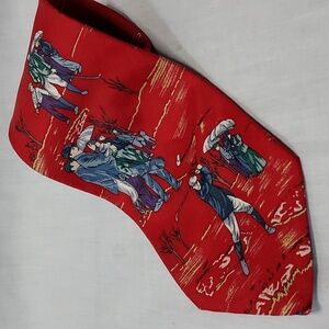 Vintage Spencer & Lowe men's neck tie‎ golf theme